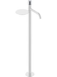 Смеситель Boheme Stick 120-WCR для раковины, напольный, однозахватный, ручка diamond, белый+хром — миниатюра 1