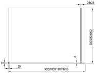 Душевая стенка RAVAK WALK-IN WALL (1200х2000) стекло, черная+Transparent