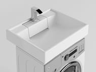 Раковина Aquaton Рейн 60 1A72103KRW010 600x500x138 для стиральной машины, литой мрамор, цвет: белый
