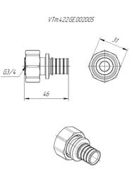  VALTEC , 203/4",   ,  CW614N, VTm.422.G.002005