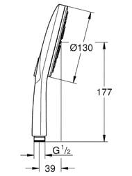 ������ ��� Grohe Rainshower SmartActive 130 ��, 3 ������, ��������� ������ 22127KF0