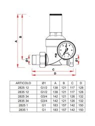 Редуктор давления FAR 3/4"ВН с манометром, хромированный, FA 2835 34