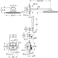 Душевая система Grohe Grohtherm SmartControl 34705000 термостат на 3 положения, верхний и ручной душ