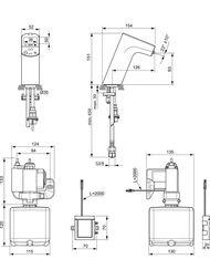 Ideal Standard INTELLIMIX Смеситель для умывальника A7488AA бесконтактный, с дозатором для мыла