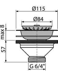 ������ ��� ����� Alcaplast A37 1 1/2" � ����������� �������� D115