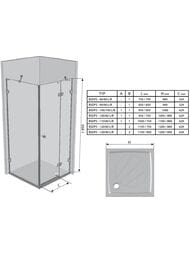 ������� ������ RAVAK BRILLIANT BSDPS-110/80R (1095�795�1950) ��������� �����, ������, ����+Transp