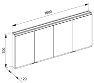- Keuco Royal Modular 2.0 1600x700x120 ,   usb-. 800411160000500