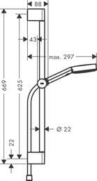 ������� ����� Hansgrohe Pulsify Select 24160000 3jet Relaxation, �����, �����, ������ 65��, ����