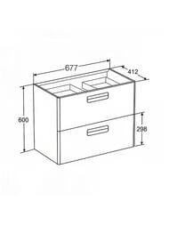 ����� ��� �������� Roca The Gap Original 70, 677x412x600 2 �����, ���������, ZRU9307838