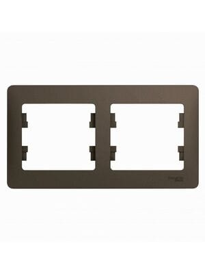 Рамка Systeme Electric GLOSSA 2 поста горизонтальная шоколад GSL000802