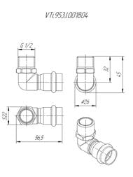 ����� �������� VALTEC 18�1/2"�, 90� ����. �����, VTi.953.I.001804