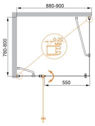 ������� ������ CEZARES ELENA (880-900x780-800x1950) AH-1-90/80-C-Cr ������ �����/����