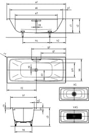 Ванна стальная Kaldewei CAYONO DUO 724 (1700х750х410) без ножек, белая
