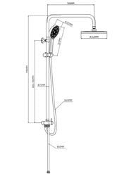 Душевой комплект ESKO ST950N без смесителя, настенная, ручной/верхний душ, хром/черный