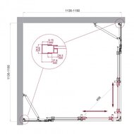 Душевой уголок BelBagno LUCE-A-22 (1150х1150х1950) LUCE-A-22-90+25-C-Cr стекло прозрачн./проф. хром