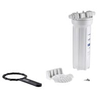 Корпус ГЕЙЗЕР SL10 1/2" для холодной воды, белый пластик, пластиковые ниппели, арт. 50502