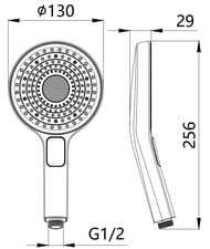 Лейка для душа ESKO SPL1403 130 мм, 3 режима, ABS-пластик, хром