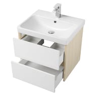 Тумба под умывальник AQUATON Сканди 70 1A251801SDB20 682x427x591 2 ящика, белый глянец/дуб верона