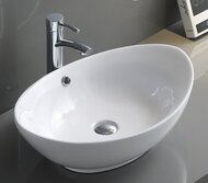 Раковина накладная BelBagno (600х370х190) овальная, без отверстия под смеситель, белая BB1087