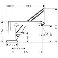 Смеситель Hansgrohe Metris 31190000 на борт ванны, 3 отверстия, с ручным душем, внешняя часть, хром