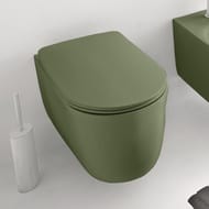 Унитаз подвесной Kerasan Nolita 531411 550х350х350 безободковый, крепеж, без сиденья, зеленый мат