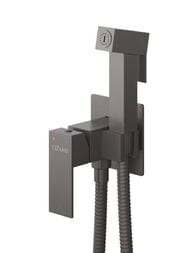 Смеситель встраиваемый CEZARES SLIDER-DIF-GM однозахватный, с гигиеническим душем, оружейная сталь — миниатюра 1