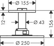 ������� ��� Axor ShowerSolutions 35286000 250��, ����������, 1jet, 1 ��� �����, � ����������, ����