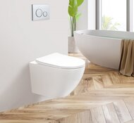 Унитаз подвесной BelBagno Sfera-R (490x370x360) безободковый, белый BB046CHR без сиденья