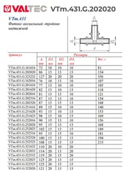 ������� VALTEC ����������, 20�20�20, ������ CW614N, VTm.431.G.202020