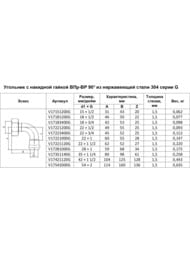 ������ � �������� ������ ����� Franta 22�1.1/2" � 90*, ����������� ����� SUS 304, V17221120G