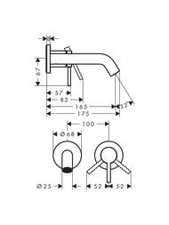��������� Hansgrohe Tecturis S ��� �������� ������������, ����� 165 ��, ������ ������� 73350670