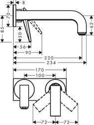 ��������� Axor Citterio 39119000 ��� ����������� ���������, ����� 220��, � �������, ����