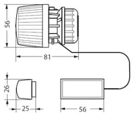 Термоголовка DANFOSS RA 2992 с газонаполн. датчиком темп., капилляр. трубка L=0-2м, клипсовое соед