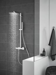 Душевая система Grohe Euphoria Cube 26087 термостат, верхний и ручной душ, шланг, штанга