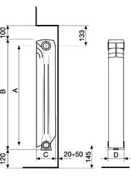 �������� ����������� Fondital Andente C2 Plus 500/100, 14 ������, 2464 ��, �����