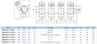 Коллектор распределительный STOUT 3/4", 4 отвода 1/2" SMB 6851 341204