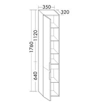 ����� ��������� Burgbad Eqio 350�1760�320 ����� �����, 2 ������, 1 ����, ����� HSBA035LF2009