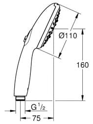 ������ ��� Grohe Tempesta 110 ��, 3 ���� �����, ������ 13,3 �/���, ���� 28261003