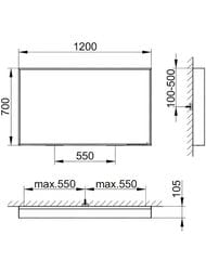 ������� Keuco Plan 1200�700�105 ���������, � ���������� � ����������, ������� 33098143500