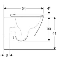 Унитаз подвесной Geberit Smyle Square (350х540х330) безободковый, с сиденьем-микролифт 500.683.01.1