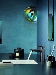 Смеситель Hansgrohe Talis E 71710340  для раковины с донным клапаном, 110мм, шлифов черн хром — изображение 3