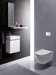 Инсталляция Geberit Duofix белая клавиша+Унитаз iCon без ободка+Сиденье Slim микролифт 500.300.01.I