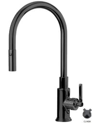 Смеситель для кухни Nicolazzi Moderno 3430NEM однозахватный, с выдвижной лейкой, черный матовый — миниатюра 1