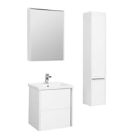 %Шкаф-колонна подвесная AQUATON Стоун 1A228403SX01R 300x270x1608 правый, 2 дверцы, белый глянец
