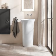 Раковина отдельностоящая Duravit White Tulip 2702500070 без отв. под смес, вывод в стену, белый