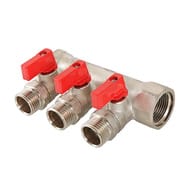 Коллектор VALTEC 1" на 3 подв.с кранами. Евроконус 3/4, VTc.580.NE.0603
