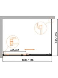 ������� ������ CEZARES DUET SOFT-M-AH-1-110/100-C-Cr (1086-1116x990-1005)x1950 ������ �����/����