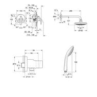 Душевая система Grohe EuroSmart смеситель, верхний душ, душевой гарнитур, хром 124440