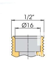 Евроконус пресс Tiemme 16х1/2" с накидной гайкой, для коллектора 1650028 / 1668G1604CZ