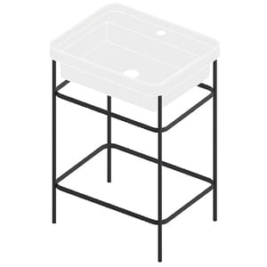 Консоль под раковину ArtCeram Fuori Scala 60см 570x400х830 черная матовая ACA056 17